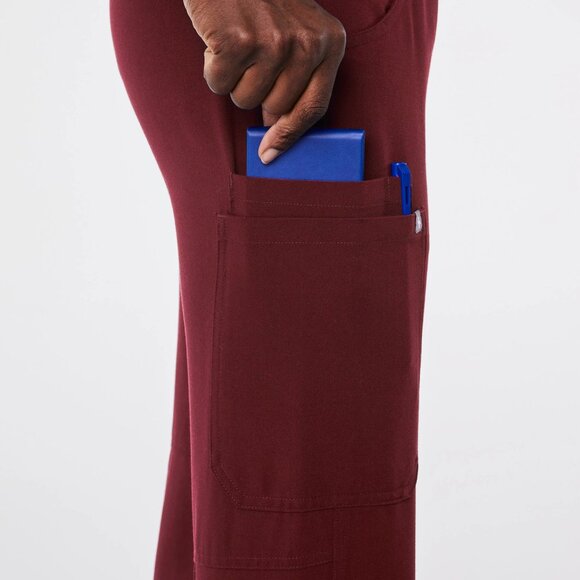 Figs Kade Cargo Scrub Pants in Burgundy, Size X-Small - Picture 5 of 9